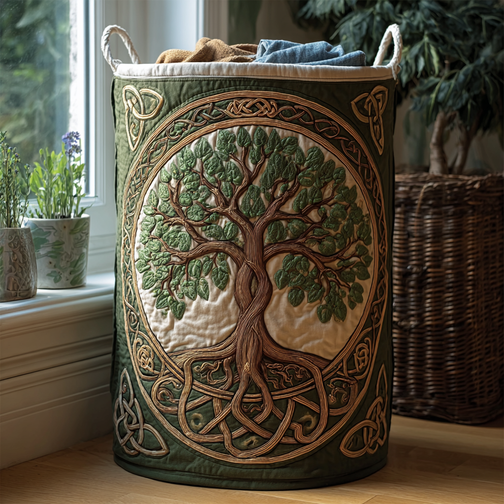 Baum des Lebens | Handgefertigter Wäschekorb